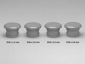 Round Tube Plug - 18mm multiple tube thicknesses