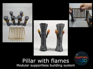 Pillar with flames - modular & supportless terrain