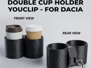 Double Cup Holder for Dacia (YouClip System)