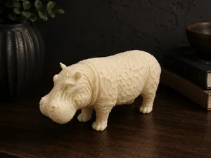 Detailed Hippopotamus Figurine-3D Print Model