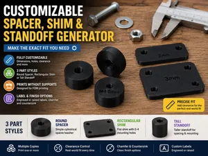 Customizable Spacer, Shim & Standoff Generator
