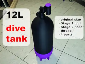 Dive Tank 12L with Stage 1 (original Size)
