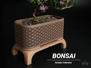 Kumiko Bonsai Planter with Legs (Rectangle)