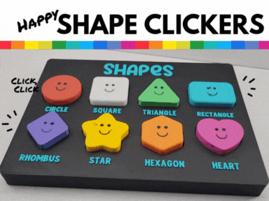 Happy Shape Clickers Board and Individual Kawaii