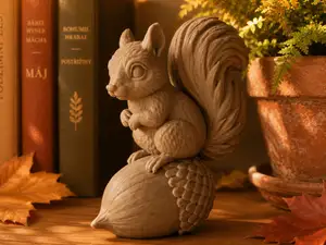 Cute Squirrel on Acorn – Woodland Decoration