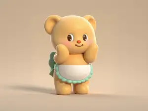 黄油小熊围裙款-泰国butterbear盲盒潮玩-儿童女孩涂色玩具