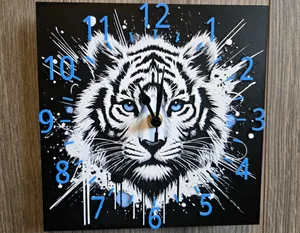 Majestic White Tiger – 3D Hueforge Clock