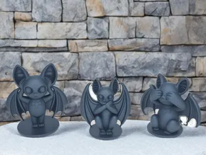 Three Bat See No Evil Hear No Evil Speak No Evil
