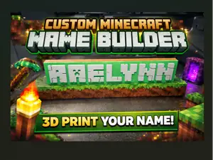 Custom Minecraft Name Builder with Torch or Portal