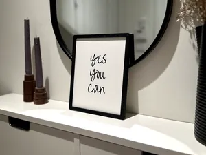 "Yes You Can" Motivational Wall Poster Frame