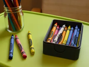 Coloring Crayon Storage Box with Snap-Fit Lid