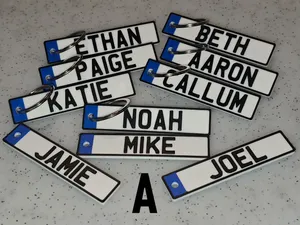 Name key fob (names beginning with A)
