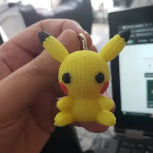 Amigurumi Pikachu keychain