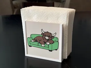 Highland Cow on the Couch Napkin Holder - Modular