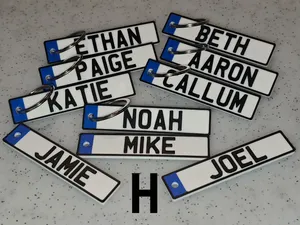 Name key fob (names beginning with H)