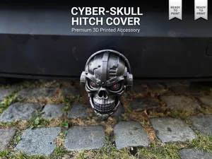 Cyber Skull Trailer Hitch Cover Tow Plug