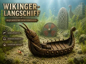 Wikinger Langschiff Aquarium Deko Garnelenversteck
