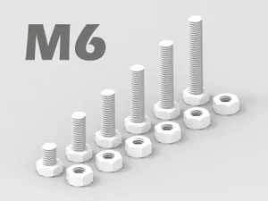 M6 Bolt and Nut - 6 variations / Tolerance Test /
