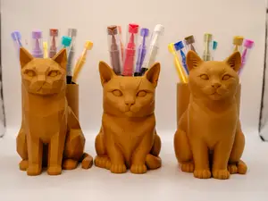 Cat-shaped pen cup - three versions