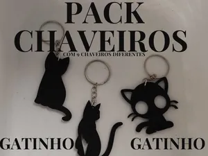 CHAVEIRO GATINHO (PACK COM 9 TIPOS)