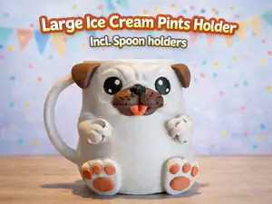 Cute Pug Ice Cream Pints Holder