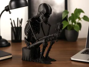 Pixel Skeleton Sculpture – Unique Modern Decor