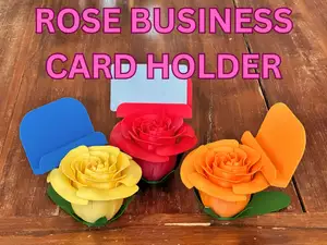 Rose business card holder