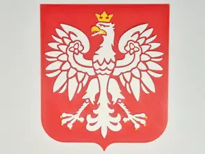 Polish Coat of Arms White Eagle Relief Emblem