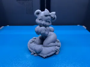 Thicc Valentine's Day Bear with Heart Love Symbol