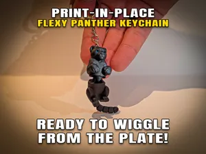 Flexy Panther Keychain (Articulated Fidget Toy)