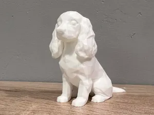 Sitting - English Cocker Spaniel - Low Poly - Dog