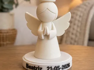 Custom Angel with Name and Date Base