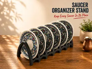 6-Slot Turkish Coffee & Tea Saucer Organizer Stand