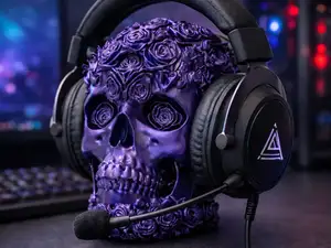 Skull with roses / Roseskull | Kopfhörerständer