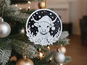 Christmas Highland Cow Decoration
