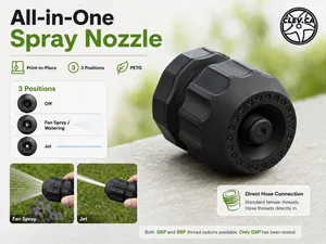 All-in-One Low Profile Garden Hose Spray Nozzle