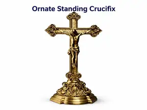 Ornate Standing Crucifix (Decorative Base)