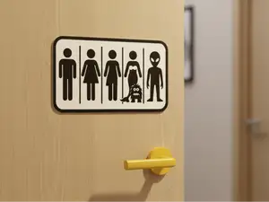 WC-Schild für Mensch & Mythos