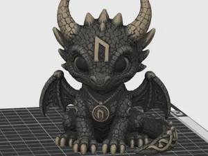 Rune Buddy Dragon – Uruz | Tiny Norse Desk Dragon