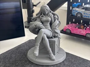 Relaxed Anime Girl | Cool Casual Sitting Pose
