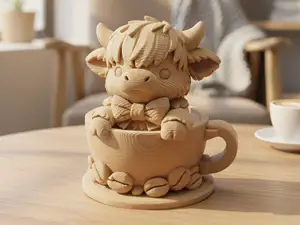 Kaffee-Kaelbchen im Tassenbad