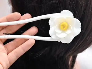 山茶花 玫瑰花 发簪