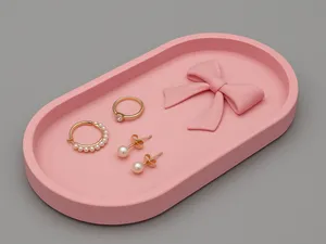 Sculptural Bow Jewelry Tray Oval Catch-All Dish