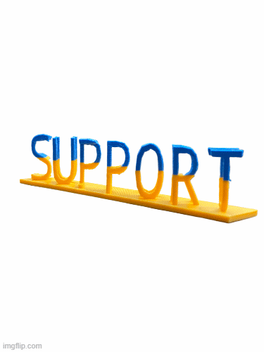 Support Ukraine Ambigram 