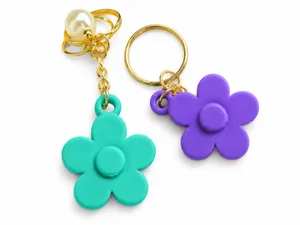 Pastel Flower Charm Keychain