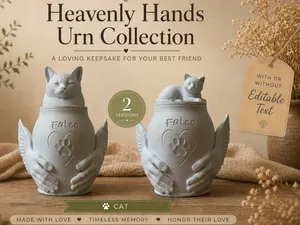 Cat Heavenly Hands Urn Collection