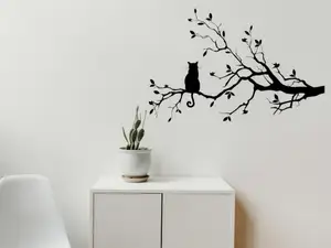 Katze auf Baum Wandbild