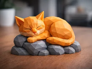 Low-Poly Sleeping Cat