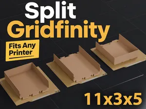 Gridfinity 11x3 Bin 5U Dovetail Split Fit A1 Mini