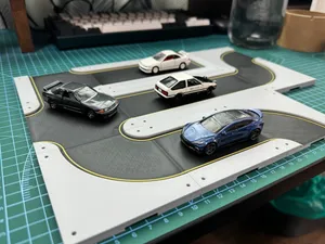 Modular Road Set for 1:64 Scale Vehicles (Hotwheels, Tomica, Fastlane, etc)